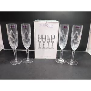 Waterford Crystal Marquis Lacey Champagne Flutes, Set of 4, Gift, New In Box‎